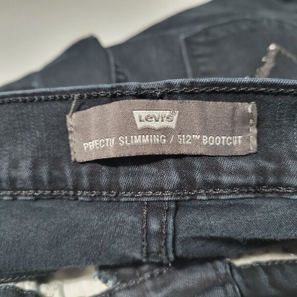 Levis 512 Boot Cut Perfectly Slimming Jeans Womens Size 8 Mid Rise Denim Pants - Picture 4 of 5